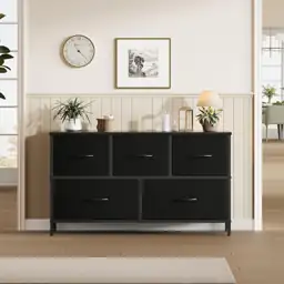 OLIXIS 5-Drawer Black Dresser, Closet… — Photo 2