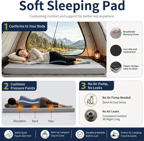 CYMULA Memory Foam Camping Mattress… — Photo 2