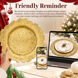 Gold Charger Plates Bulk 100Pcs,… — Photo 2
