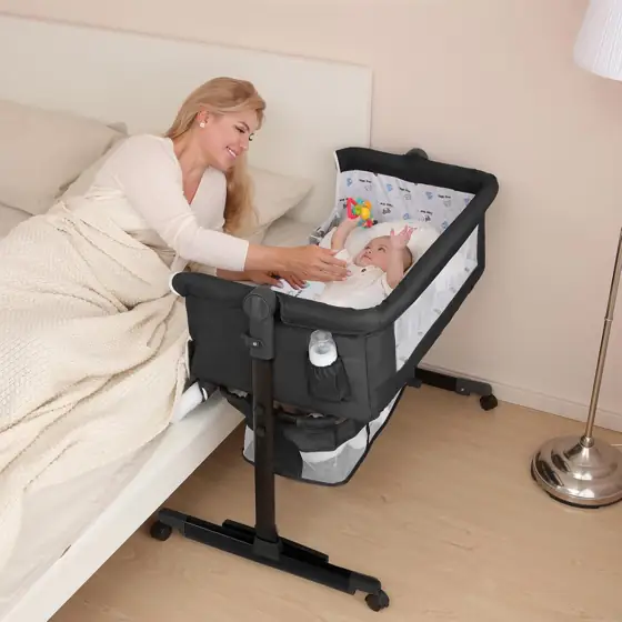 YADAQE Baby Cradle, Freestanding Bedside… — Photo 2