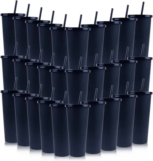 30 Pack Black Plastic Cups… — Photo 1