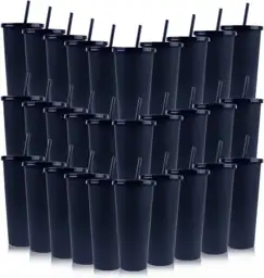 30 Pack Black Plastic Cups… — Photo 1