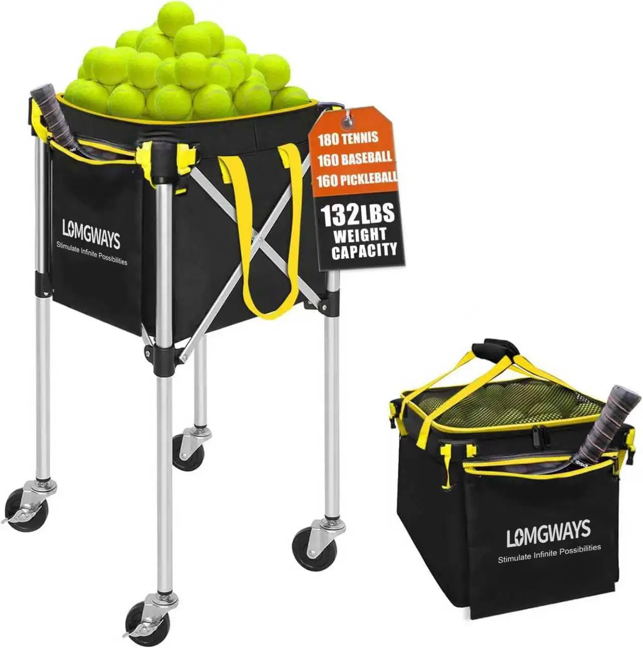 Pickleball Tennis Hopper Foldable Cart… — Photo 1