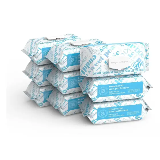 Amazon Elements Baby Wipes, Unscented,… — Photo 1