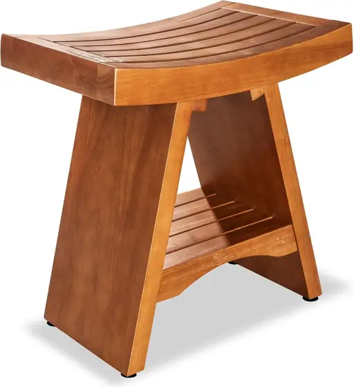 Teak Shower Bench, 450 lb… — Photo 1