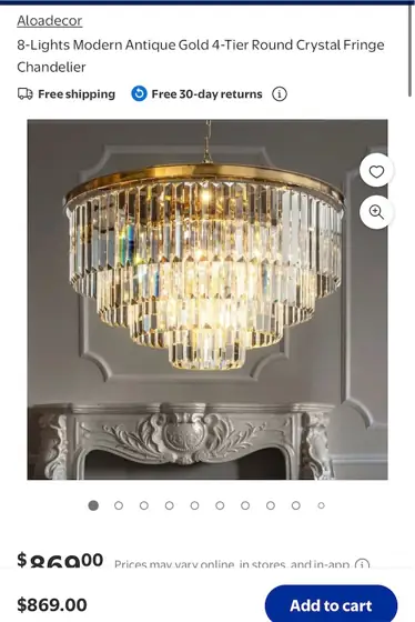 8-Lights Modern Antique Gold 4-Tier… — Photo 1