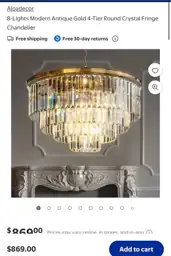 8-Lights Modern Antique Gold 4-Tier… — Photo 1