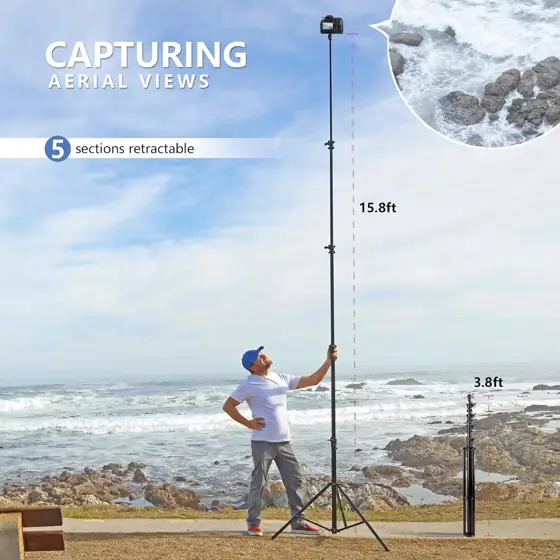 RAUBAY 16ft Tall Tripod Stand,… — Photo 2