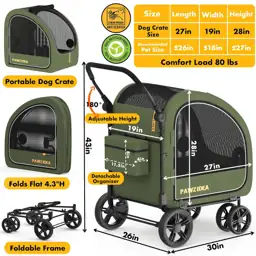 PAWZIDEA 3-in-1 Large Dog Stroller… — Photo 2