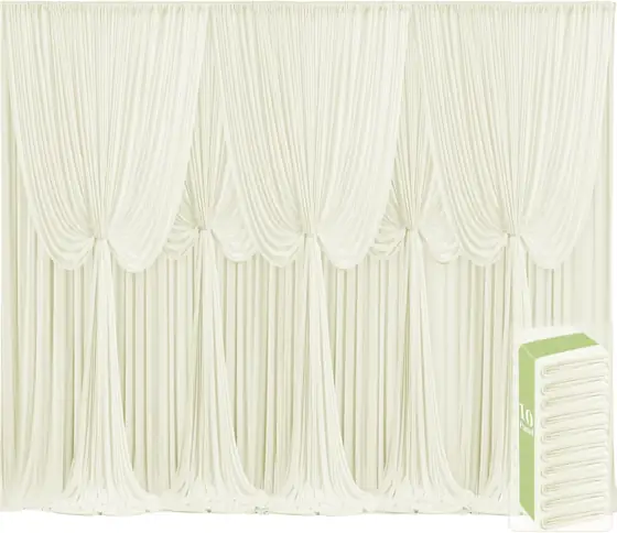 10 Panels Ivory Backdrop Curtains… — Photo 1