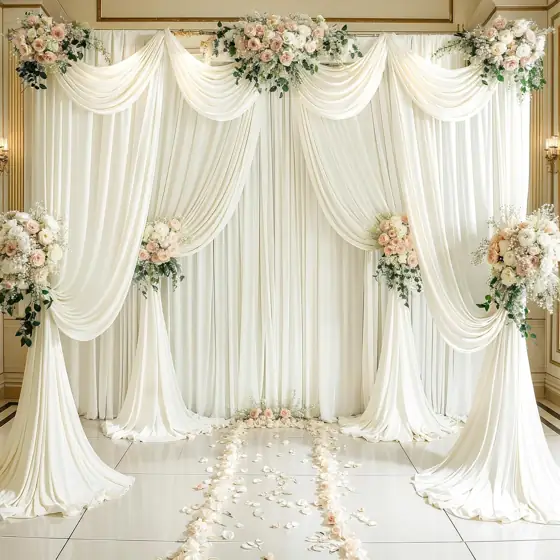 10 Panels Ivory Backdrop Curtains… — Photo 2