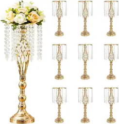 10 Pcs Gold Crystal Flower… — Photo 1
