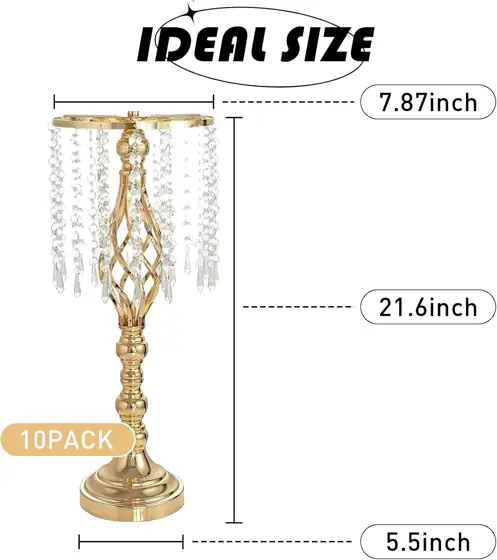 10 Pcs Gold Crystal Flower… — Photo 2
