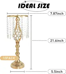 10 Pcs Gold Crystal Flower… — Photo 2