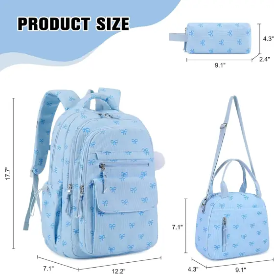 Bevalsa Backpack for Girls, 3PCS… — Photo 2