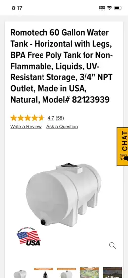 60 Gallon Horizontal Water Tank… — Photo 1
