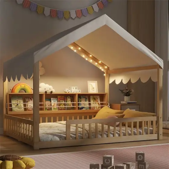 Wooden Floor Bed, House Daybed… — Photo 1