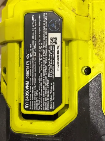 RYOBI 40V EZClean 600 PSI… — Photo 5