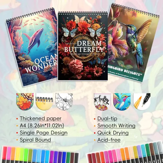 3Pcs Adult Coloring Book for… — Photo 2