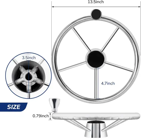 13.5 Inch Stainless Boat Steering… — Photo 2