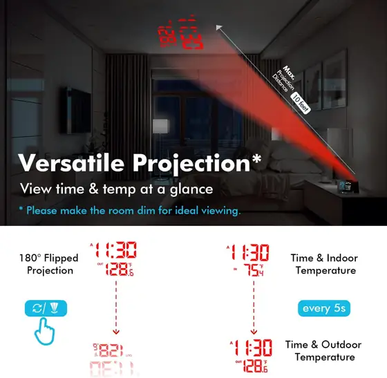 DR.PREPARE Projection Alarm Clock with… — Photo 2