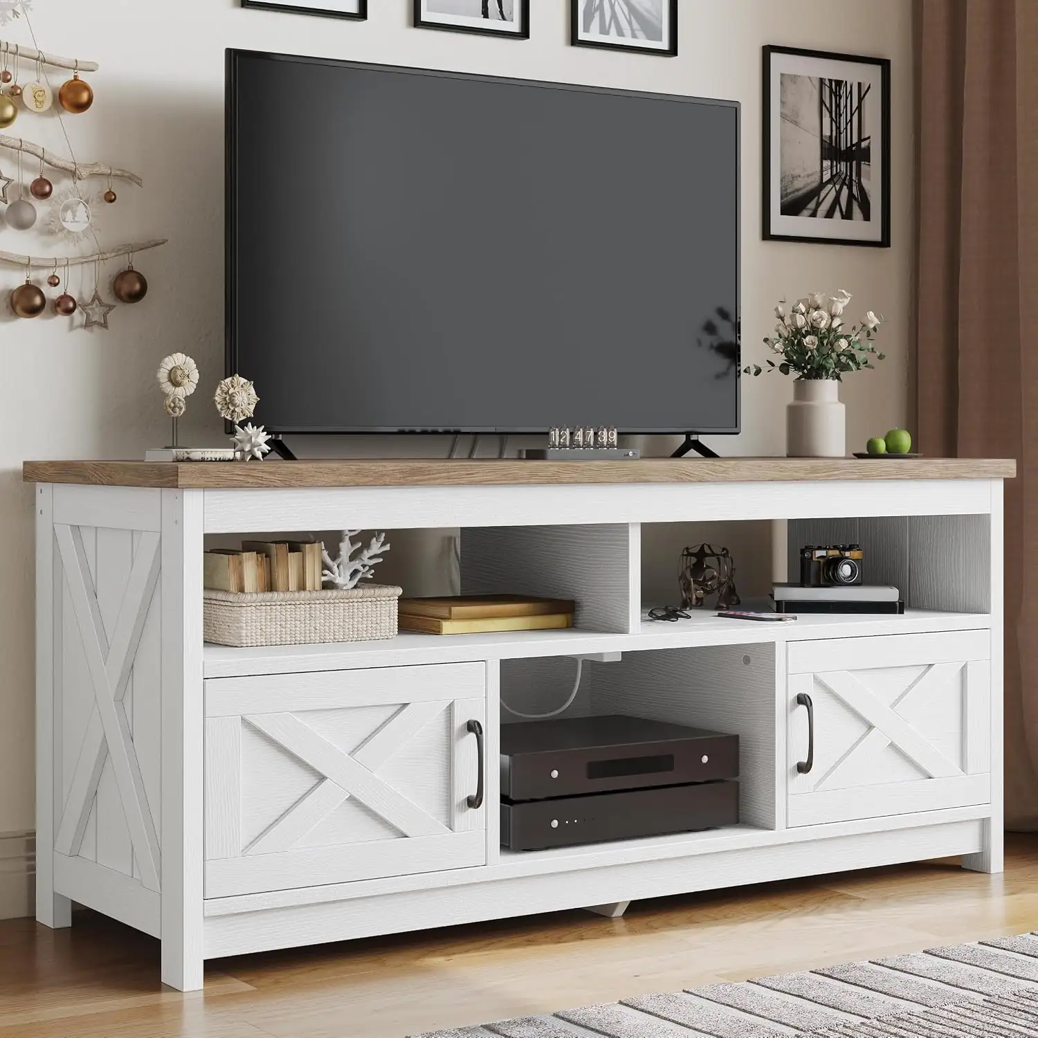 YITAHOME Farmhouse TV Stand with… — Photo 1