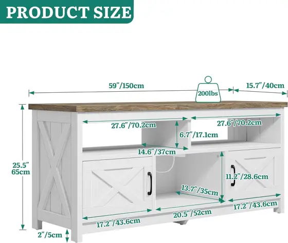 YITAHOME Farmhouse TV Stand with… — Photo 2