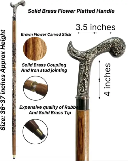 Elegant Wooden Walking Stick with… — Photo 2