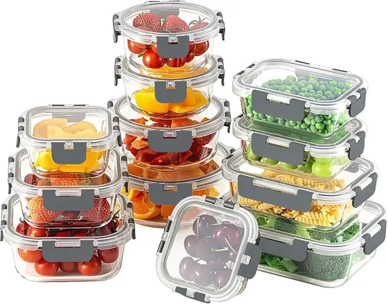 HOMBERKING 24pc Borosilicate Glass Food… — Photo 1