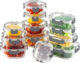 HOMBERKING 24pc Borosilicate Glass Food… — Photo 1