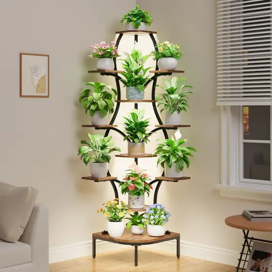 LATIBELL Curved Corner Plant Stand… — Photo 1