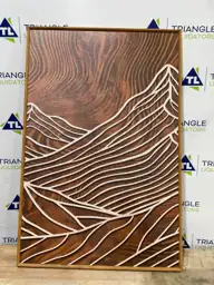 HPNIUB Mountain Framed Canvas Wall Art Set - Vintage Tree Rings, Tree ...