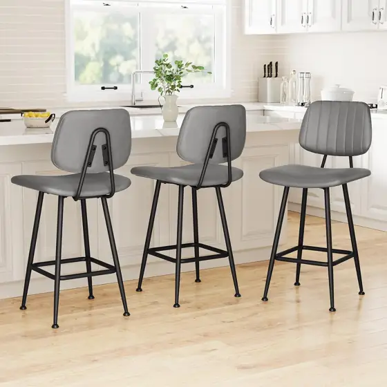 Raynesys 24-Inch Leather Bar Stools… — Photo 1