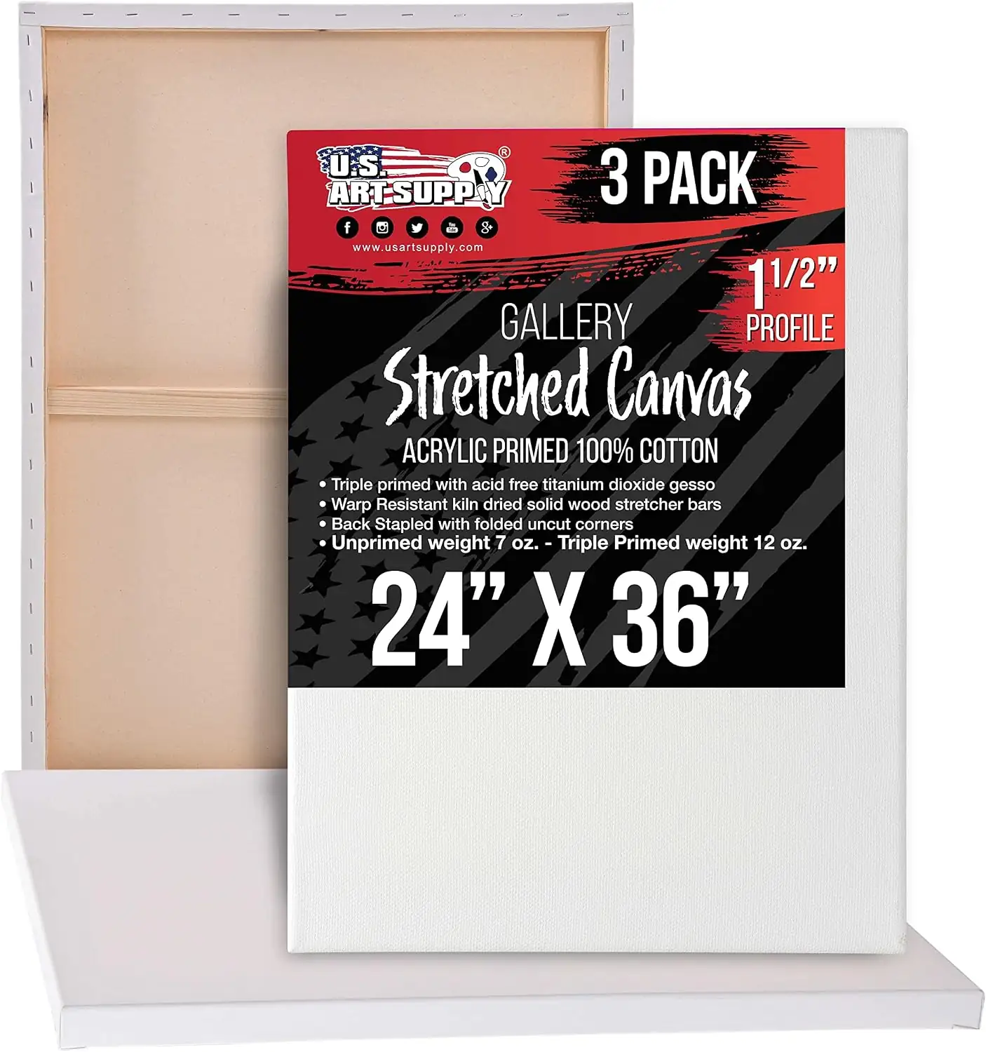 U.S. Art Supply 24"x36" Stretched… — Photo 1