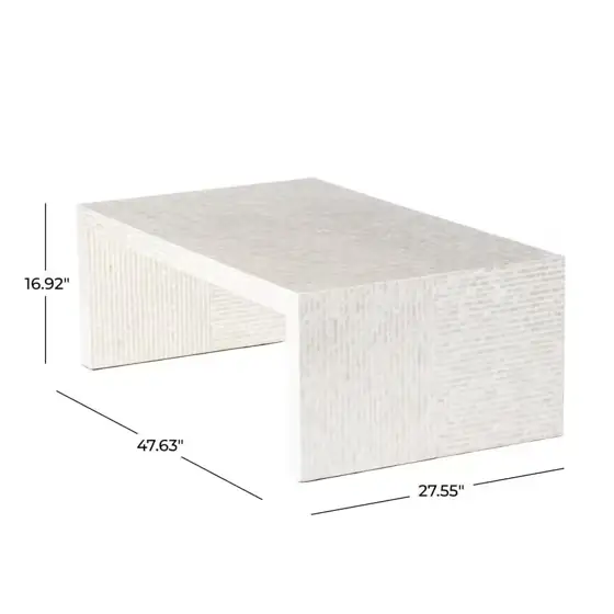 48 in. Cream Rectangle Capiz… — Photo 2