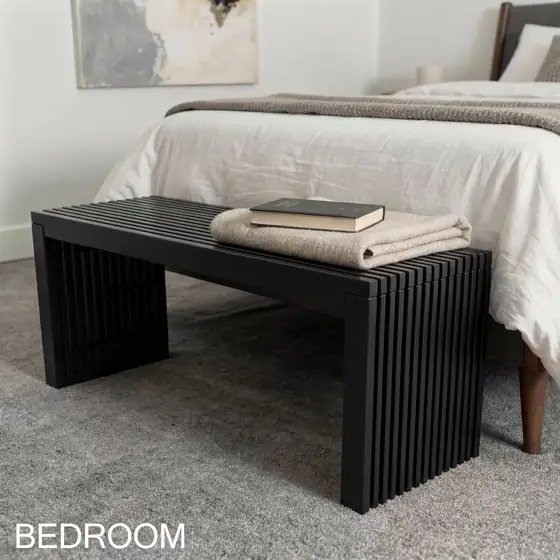 Bamboo Natural 36-Inch Wooden Bench… — Photo 2