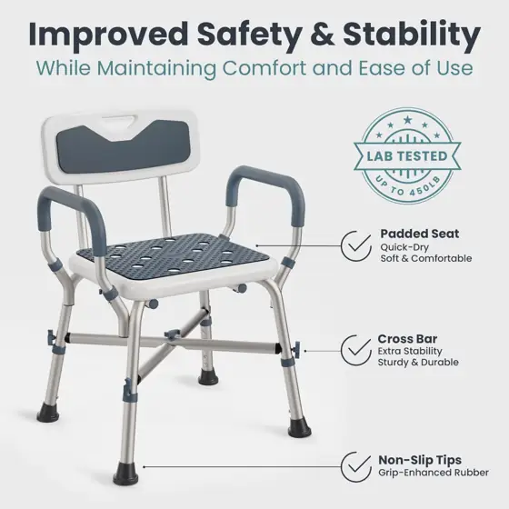 Shower Chair (450lb) with Padded… — Photo 2