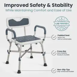 Shower Chair (450lb) with Padded… — Photo 2