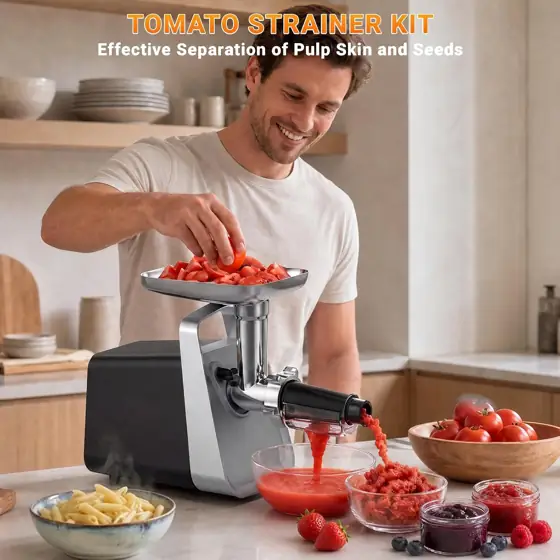 Electric Meat Grinder with Strainer,… — Photo 2