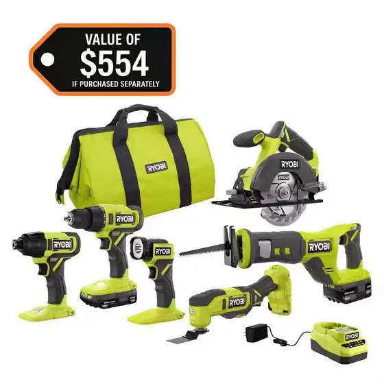 RYOBI ONE+ 18V Cordless 6-Tool… — Photo 1