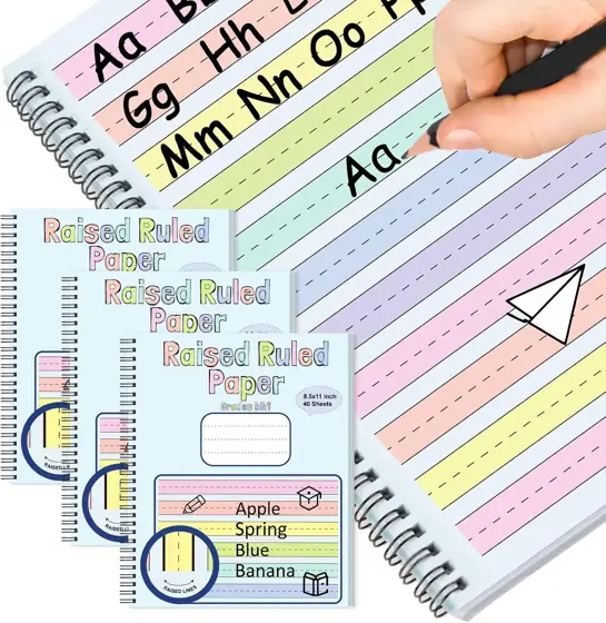 3-Pack Colored Raised-Line Handwriting Paper,… — Photo 1