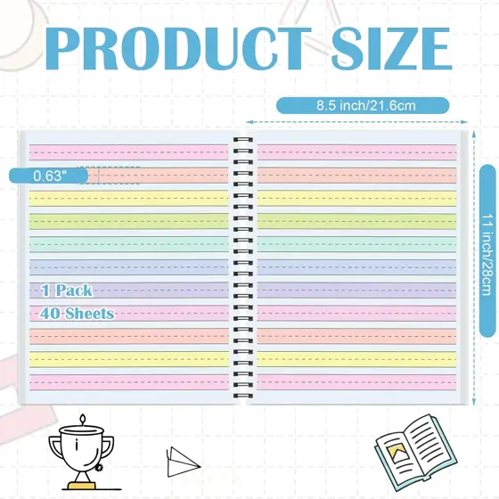 3-Pack Colored Raised-Line Handwriting Paper,… — Photo 2