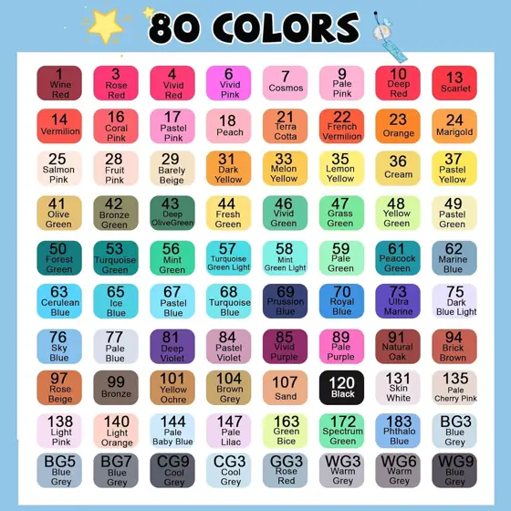 CREATSPARK Alcohol Markers 80 Colors… — Photo 2