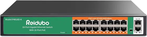 18-Port Gigabit PoE Switch, 16-Port… — Photo 1