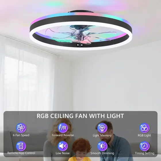 STERREN RGB Ceiling Fan with… — Photo 2