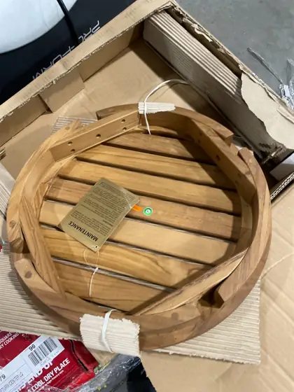 Teak round side table — Photo 3