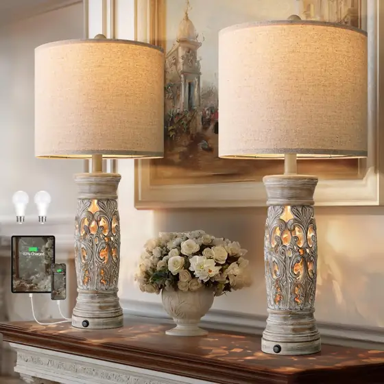 27.25"Farmhouse Table Lamps Set of… — Photo 1