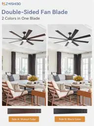 ZMISHIBO 72" Ceiling Fans with… — Photo 2