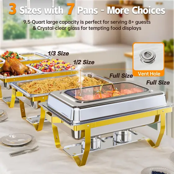 9.5QT Chafing Dishes for Buffet… — Photo 2
