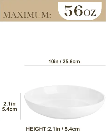 MALACASA 10" Pasta Bowls Set… — Photo 2